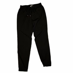 STRADIVARIUS Black Silky Joggers Small
